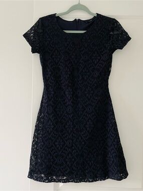 Zara Navy Lace Mini Dress